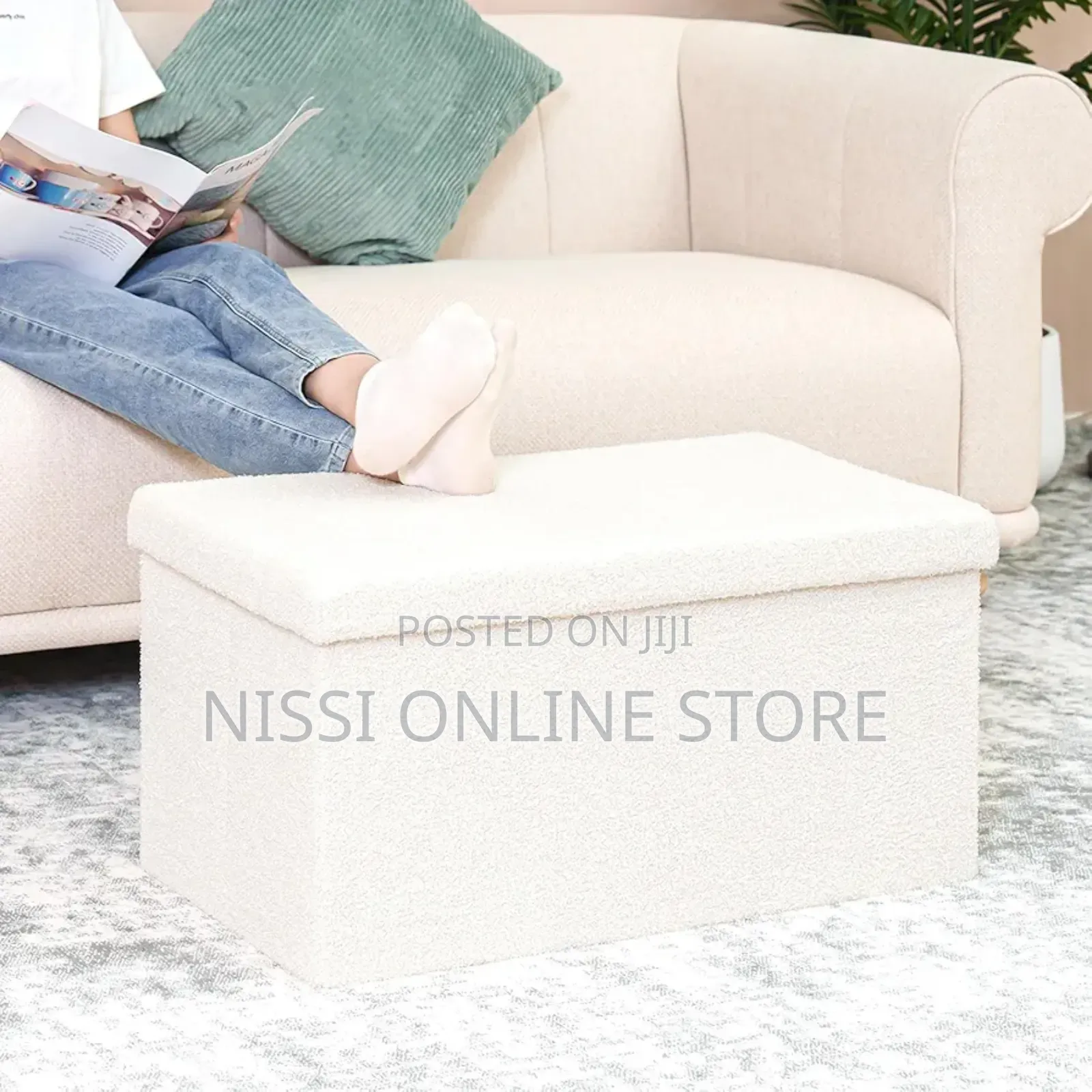 Foldable 2in1 Storage Box and Ottoman