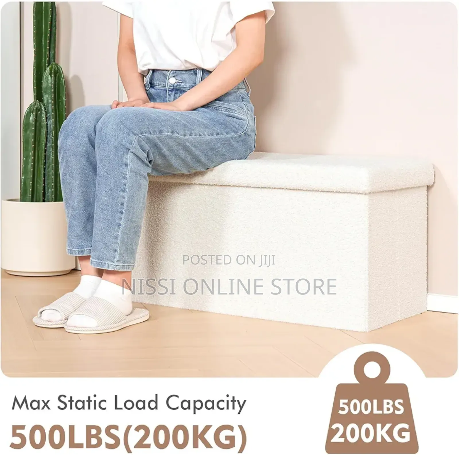 Foldable 2in1 Storage Box and Ottoman