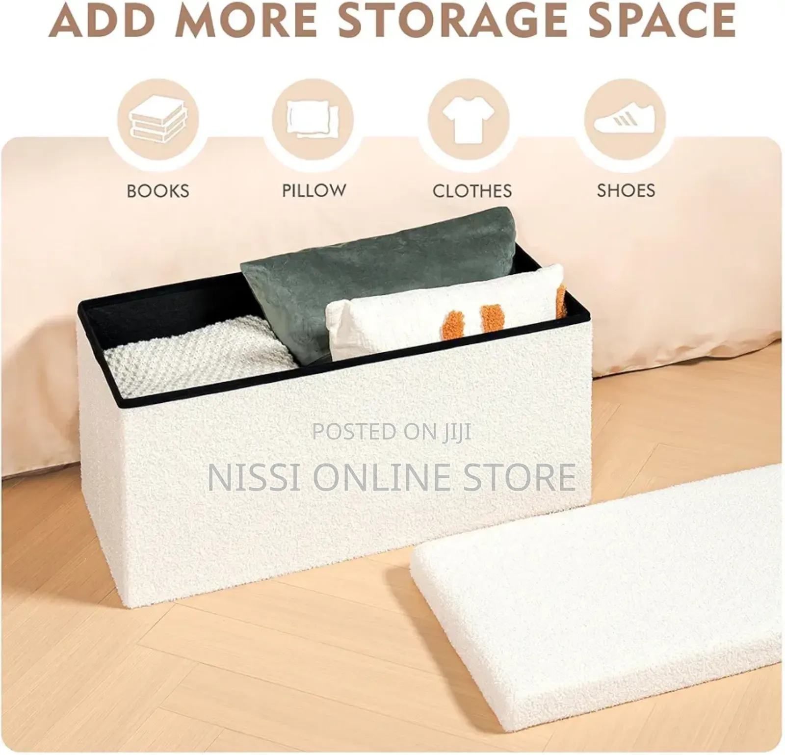 Foldable 2in1 Storage Box and Ottoman