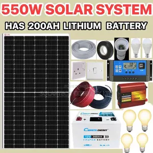 550w Solar System Kit With Lithium Battery / Long Lifespan