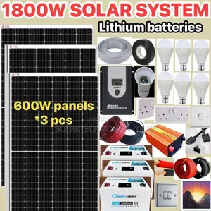 1800w Solar System Kit With Lithium Batteries/ Long Lifespan