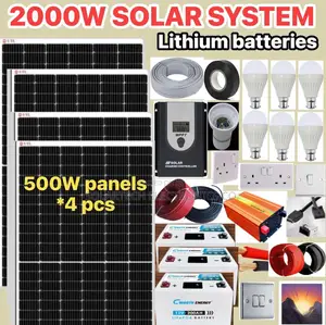 2000w Solar System Kit With Lithium Batteries/ Long Lifespan