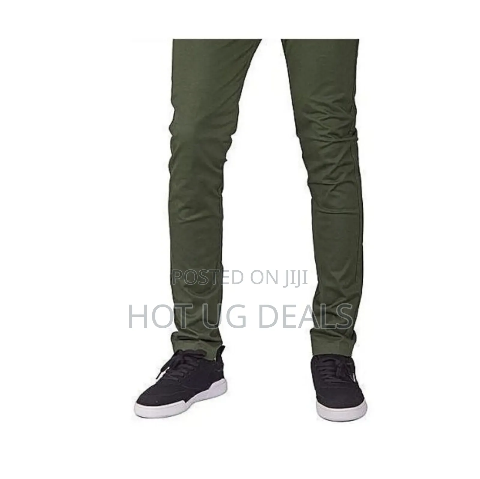 Men's Khaki Stretcher Trousers - Army Green