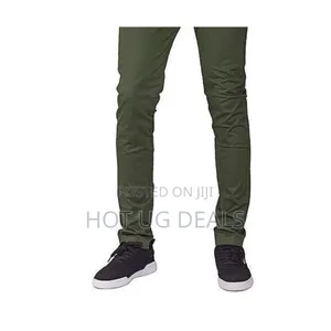 Men's Khaki Stretcher Trousers - Army Green