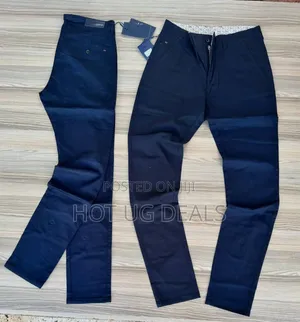 Men's Khaki Stretcher Trousers - Blue