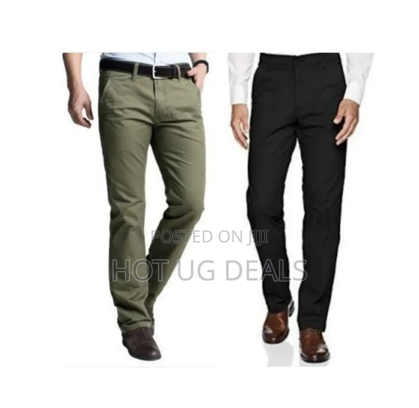 New 2 Pack Of Khaki Men's Trousers - Green, Black