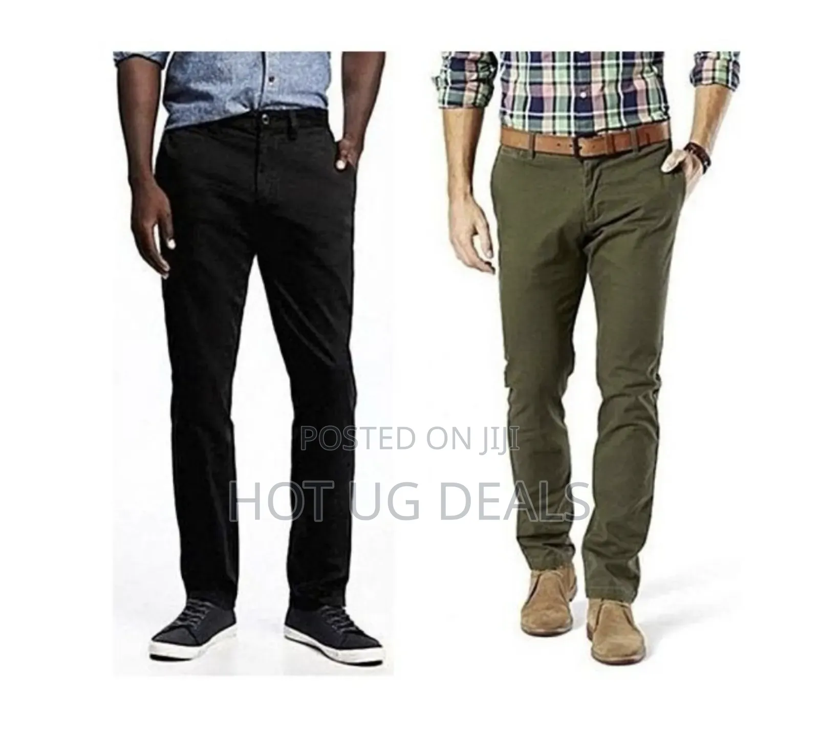 New 2 Pack Of Khaki Men's Trousers - Green, Black