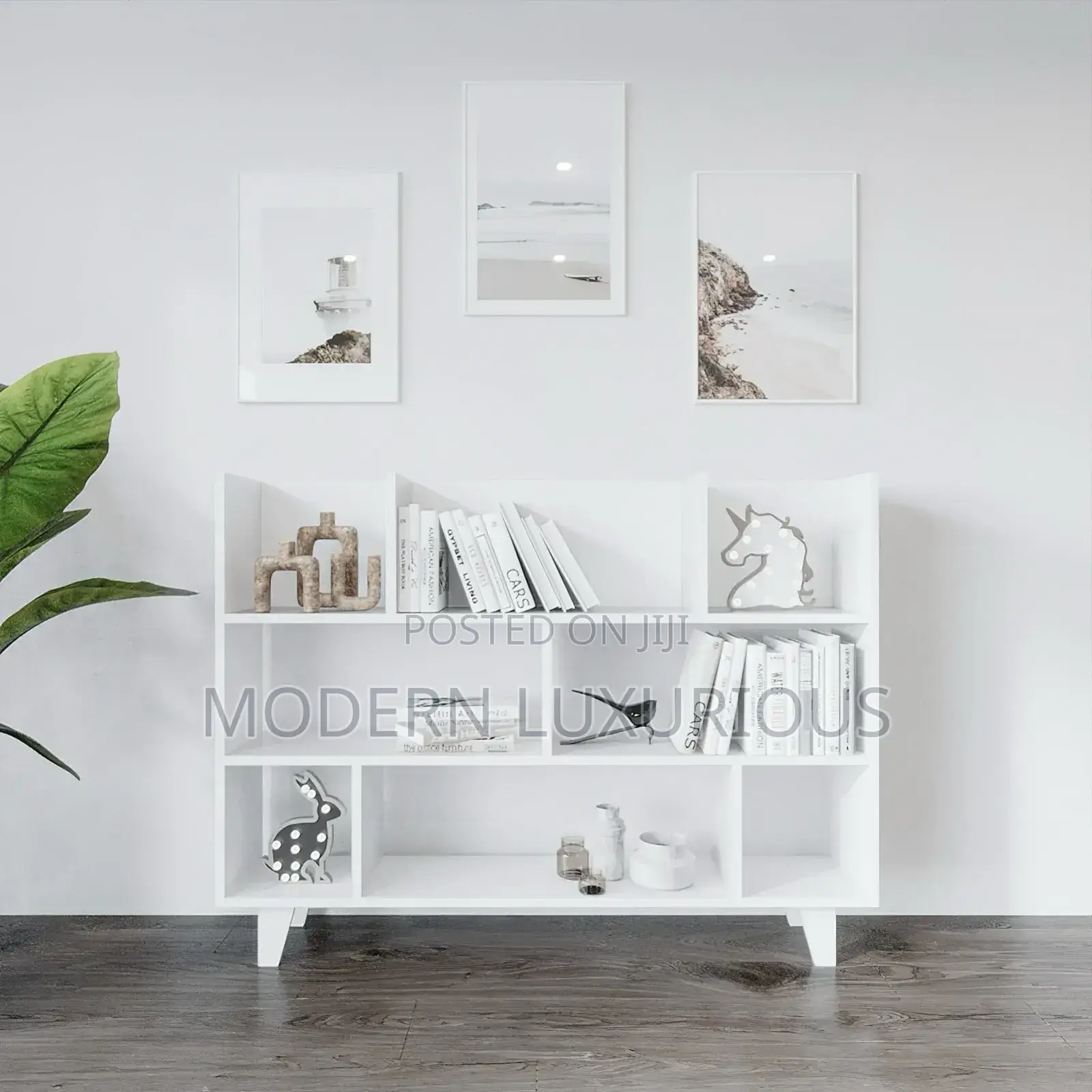 Book Shelf/ White Book Shelf Living /Room Quality Modern/