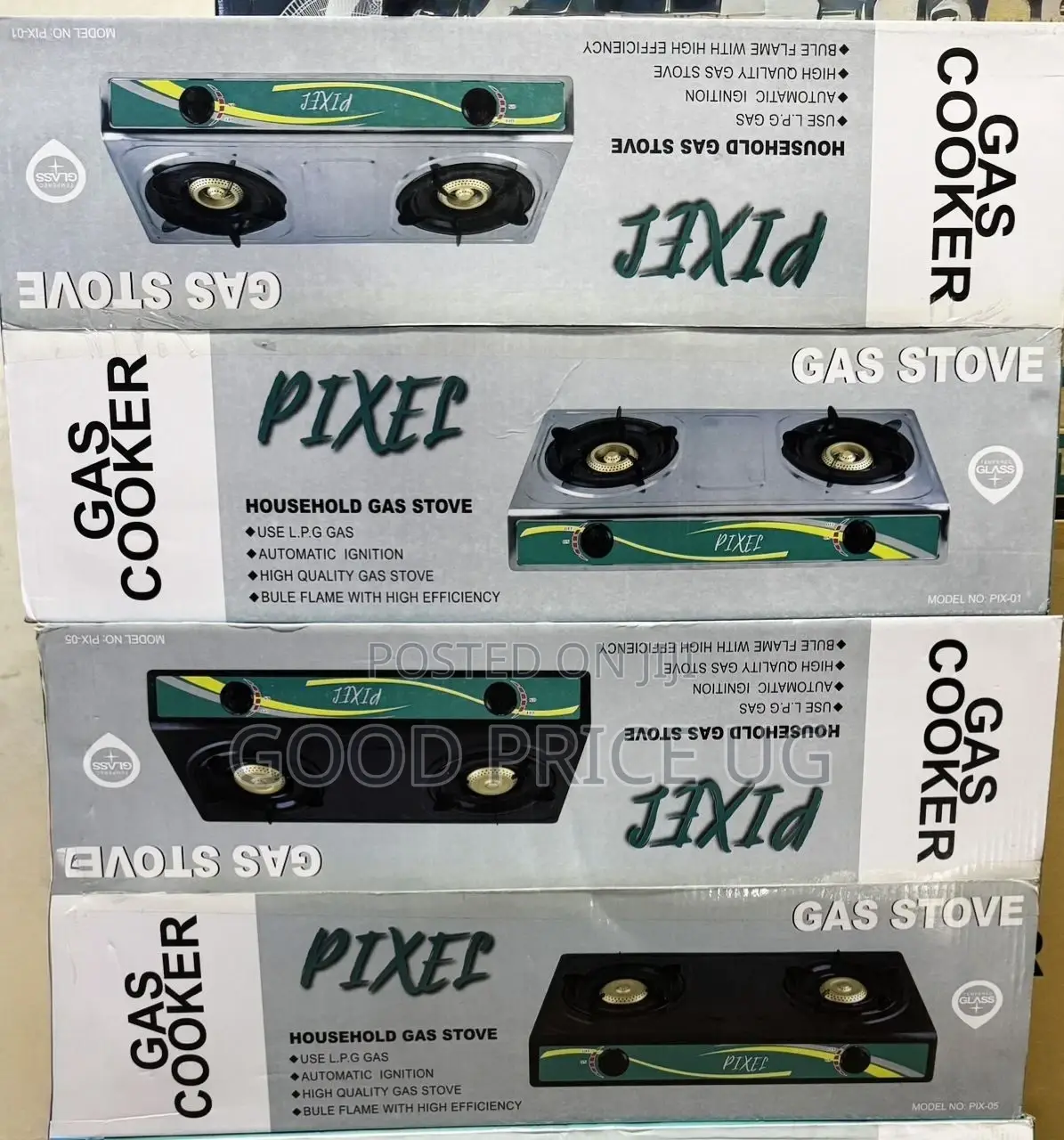 Pixel Double Stainless Steel Gas Burner