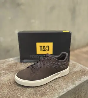 Original Men’S Dark Tan Cat Casual Leather Sneakers