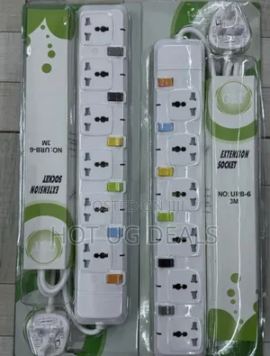G & T 6 Way Universal Heavy Duty Extension Cable - White