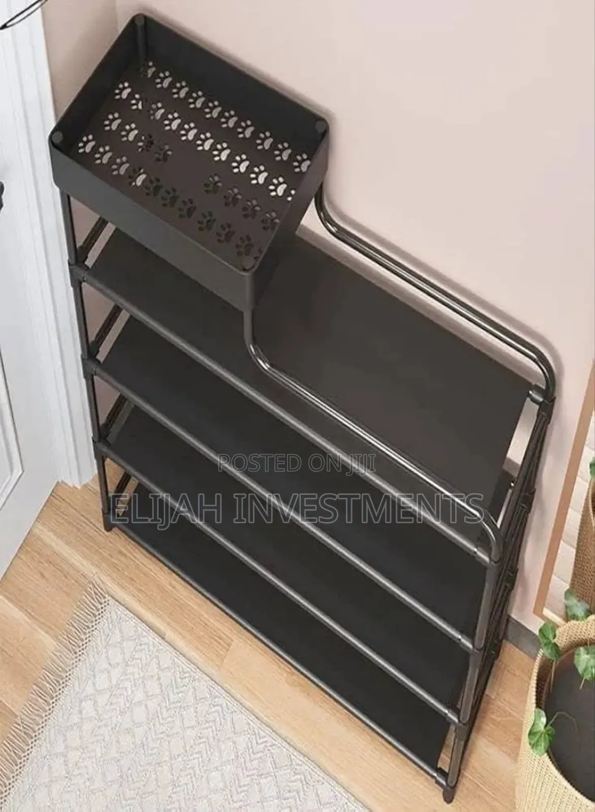 5layers Black Multifunction Shoe Rack