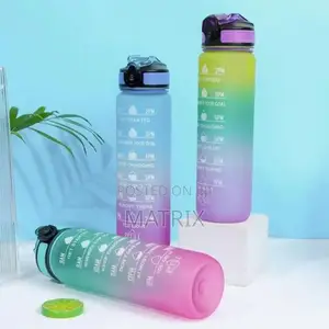 1l Time Marked Fitness Outdoor Frosted Water Bottle