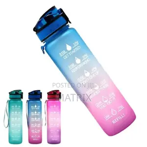 1l Time Marked Fitness Outdoor Frosted Water Bottle