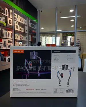 Porodo Multi-Joint Aluminum Desk Mount With RGB Light