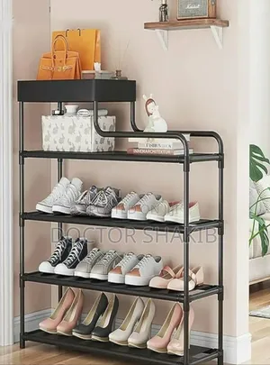 New 5layers Black Multifunction Shoe Rack