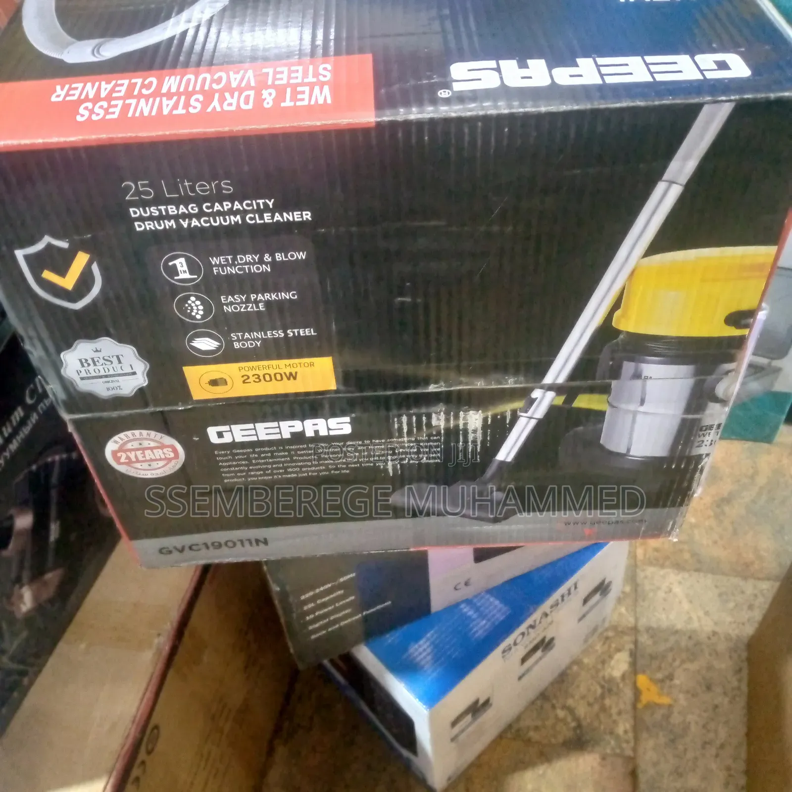 Geepas 25 Liters Wet Dry Stainless Steel Vacuum Cleaner