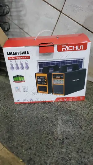 Solar Power Kit With 4 Bulbs, Battery, Fm Radio and Panel.