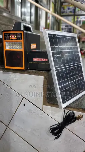 Solar Power Kit With 4 Bulbs, Battery, Fm Radio and Panel.