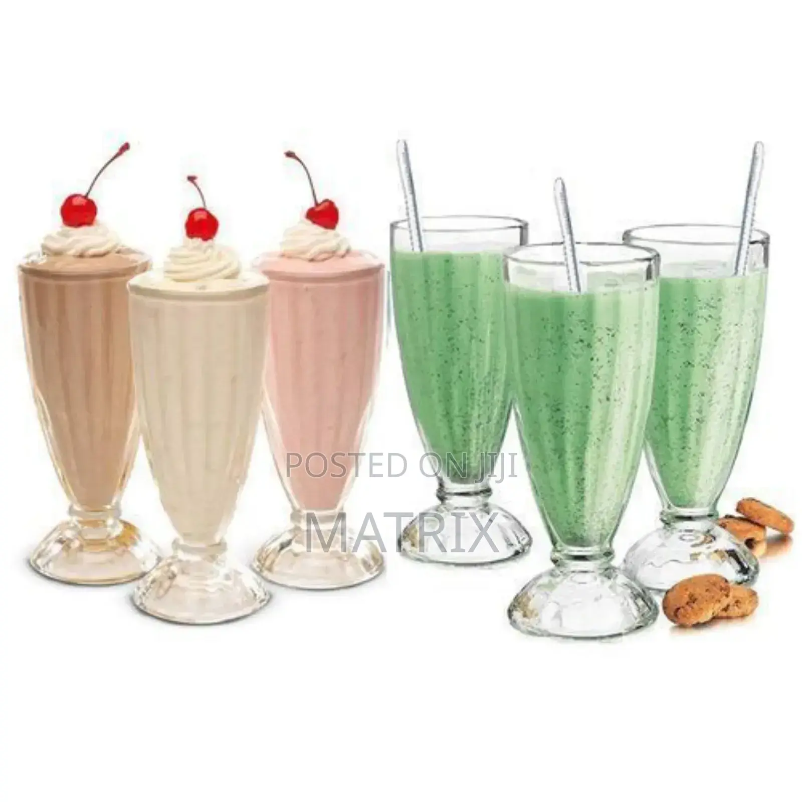 6 Pieces Set of Milk Shakes/Ice Cream Drinking Glasses