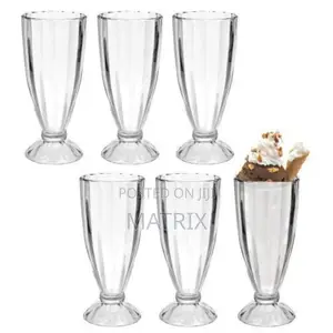 6 Pieces Set of Milk Shakes/Ice Cream Drinking Glasses
