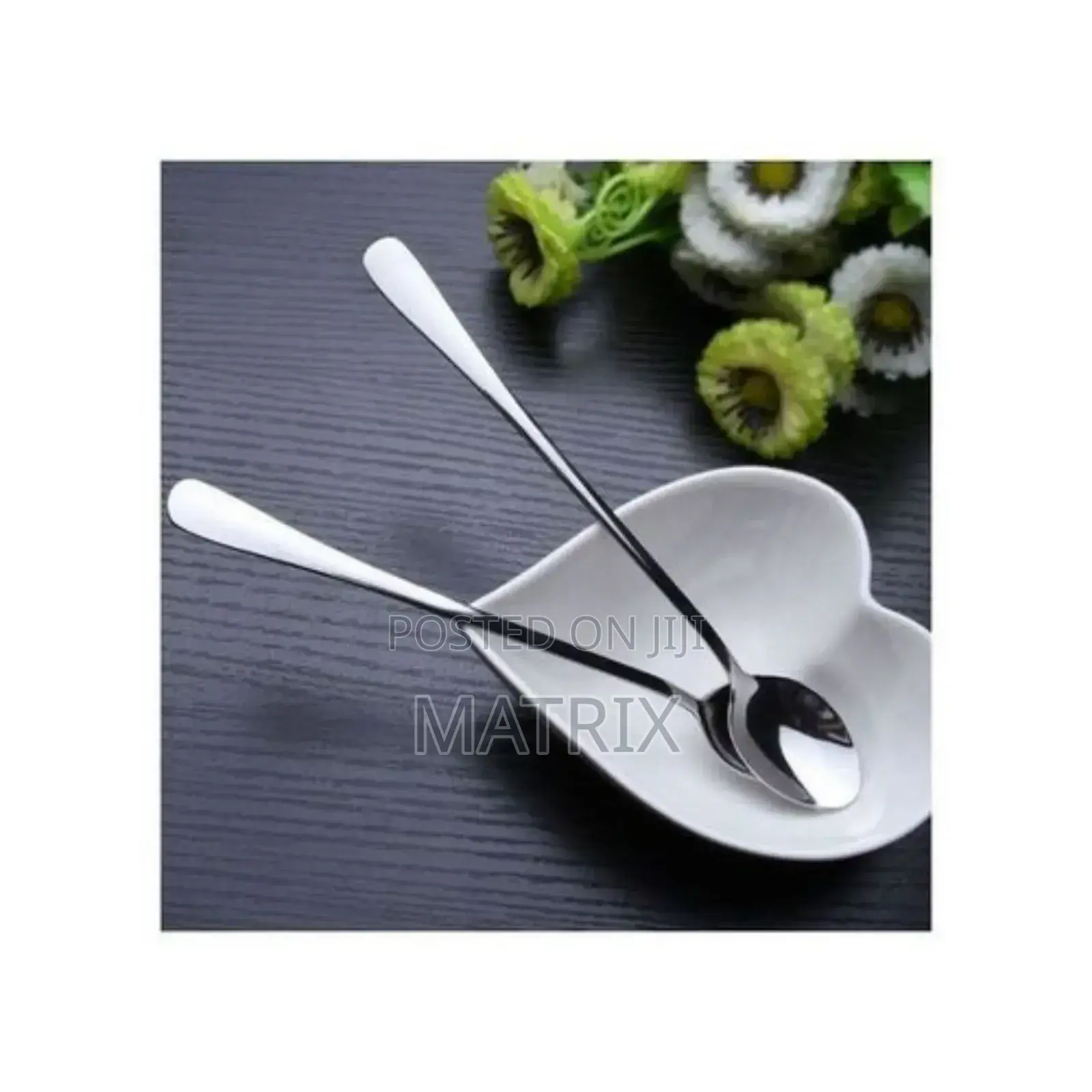 6 PCS Long Tea Spoons - Silver