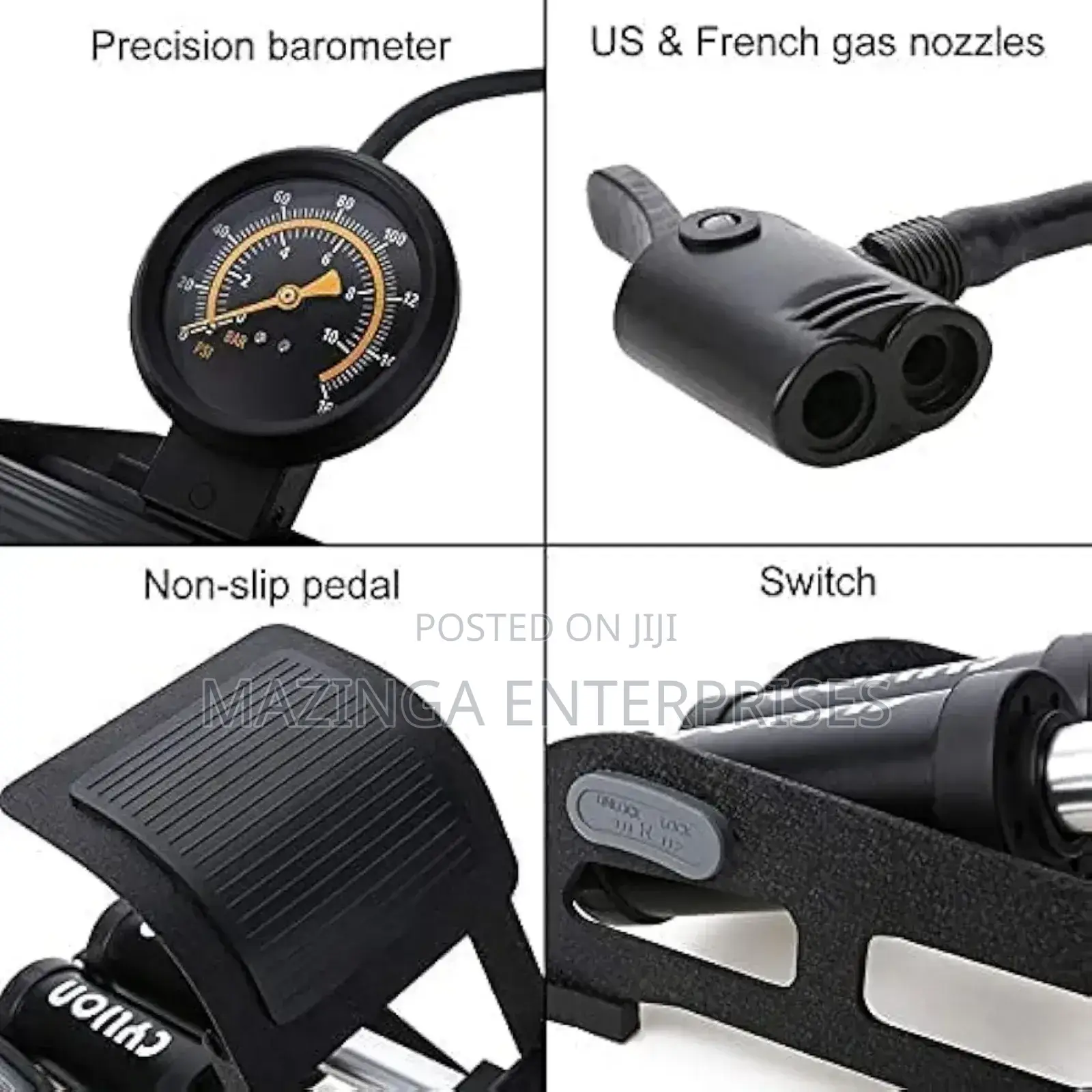 150psi High-Pressure Air Foot Pump for Tires,Balls,Car,Bikes