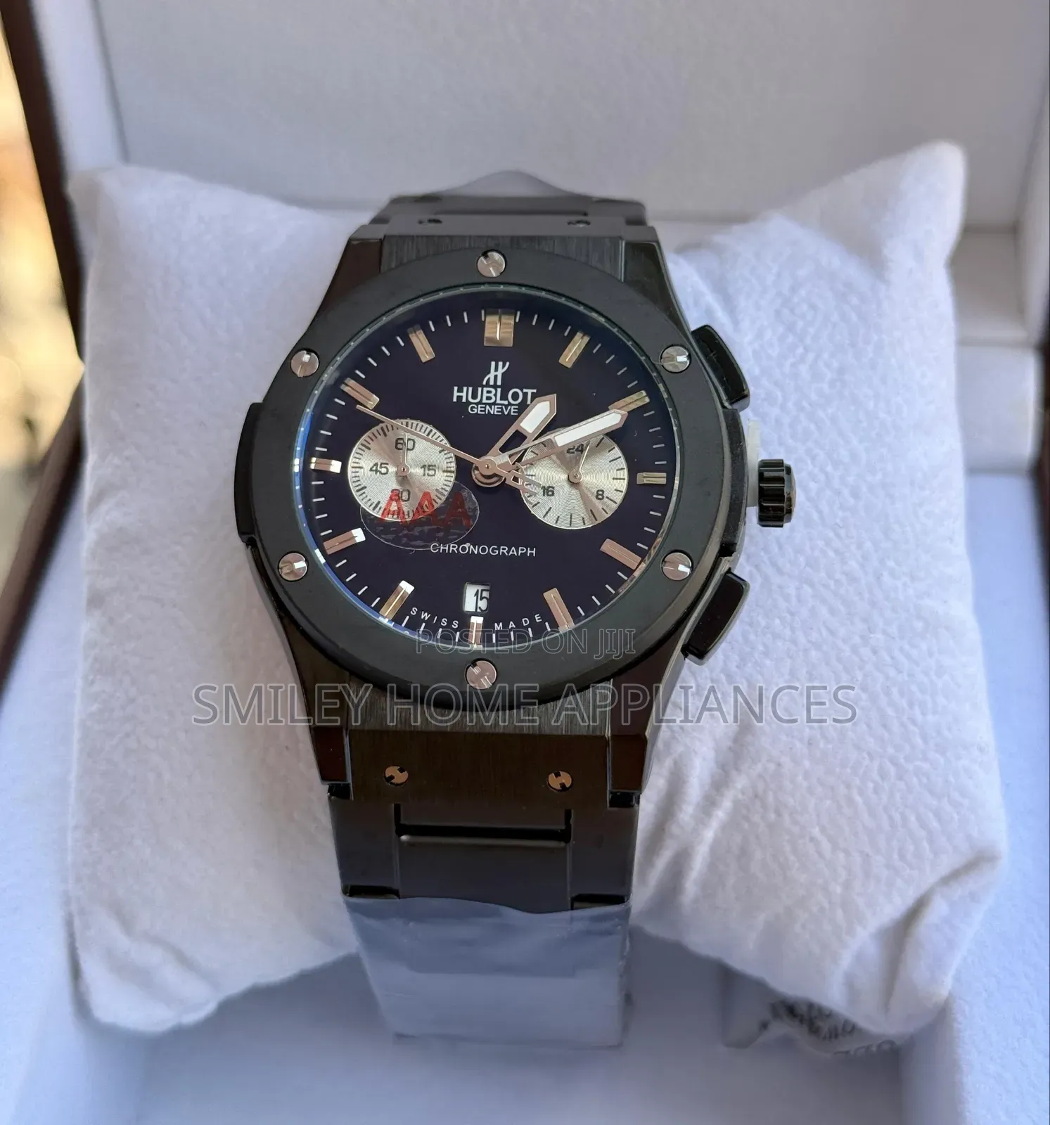 Men's Original Hublot Matte Black Wrist Watch at Discount
