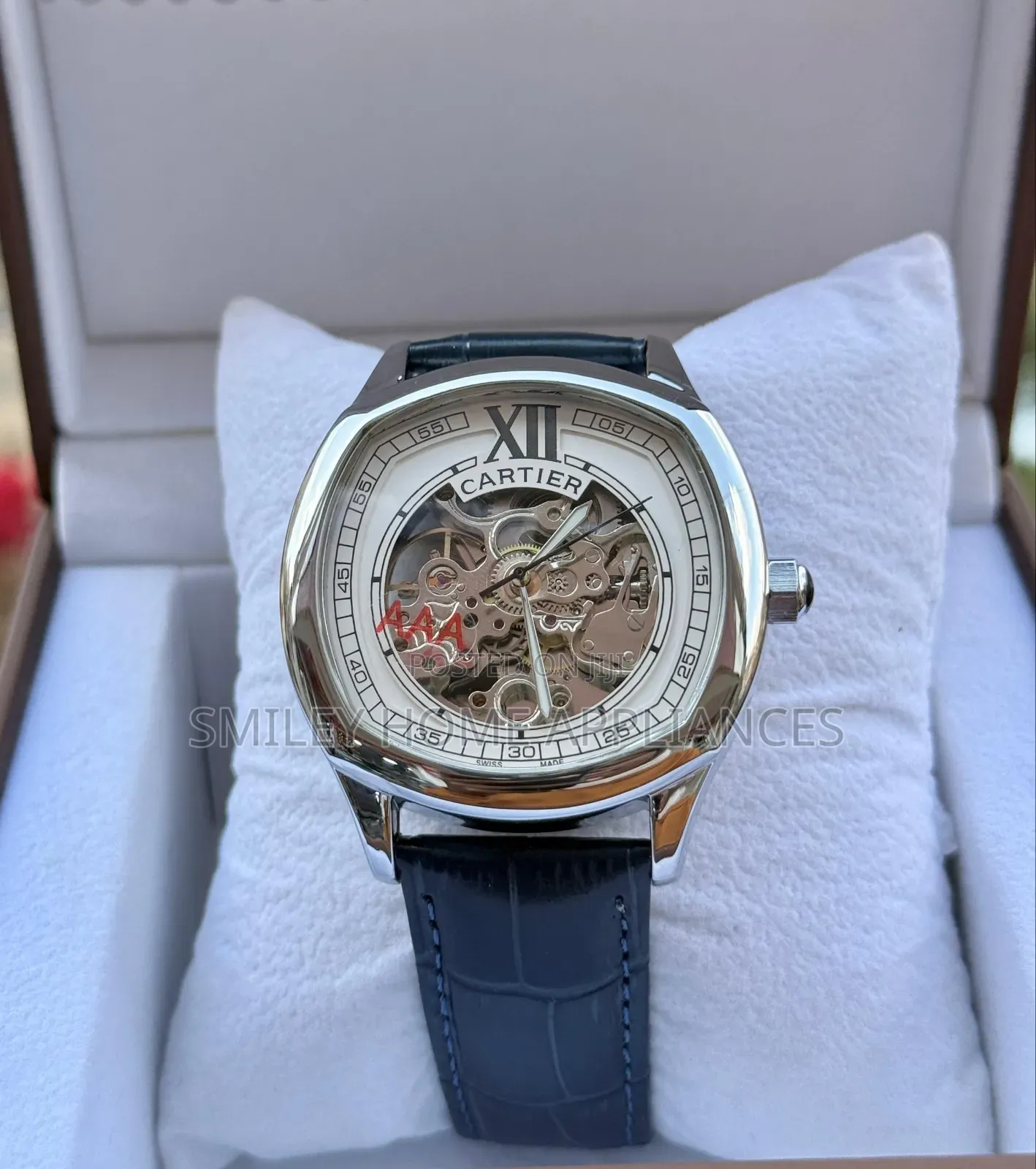 Cartier Men's Authentic Time Piece Leather Strapped Watch