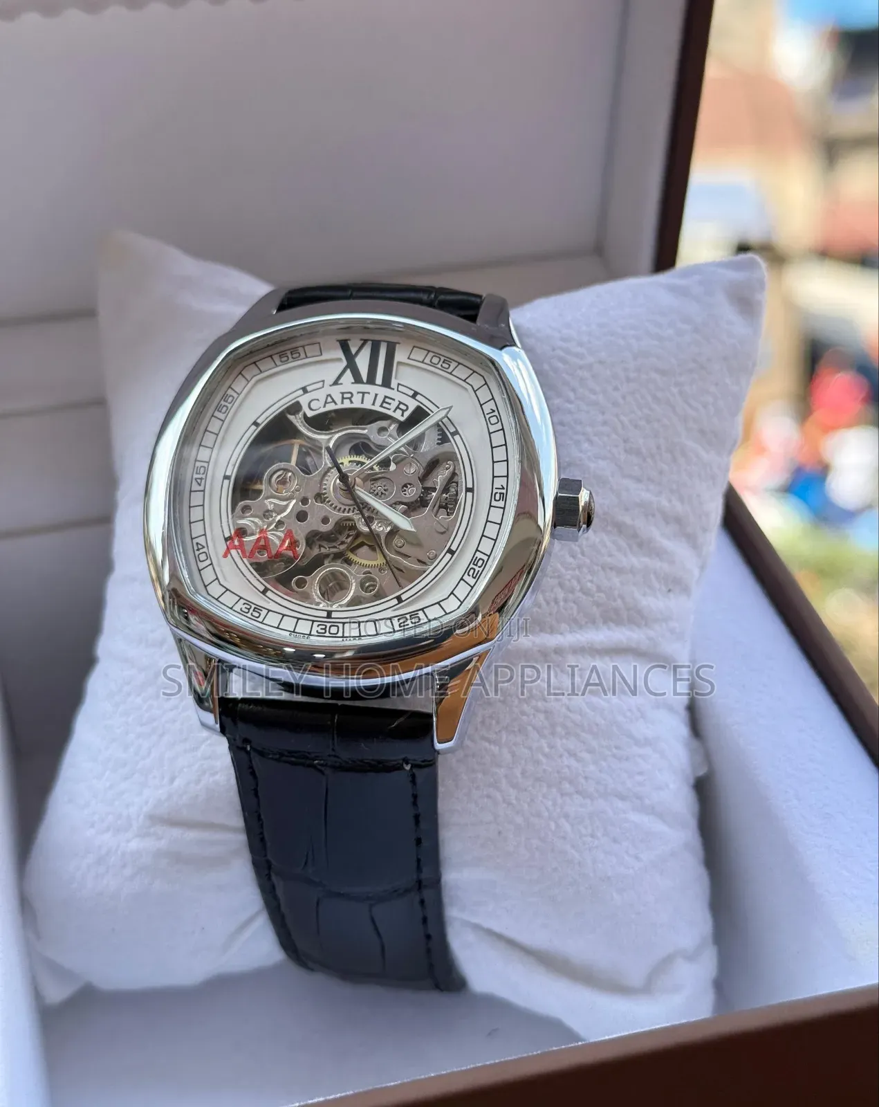 Cartier Mens Mechanical Original Time Piece Leather Strapped