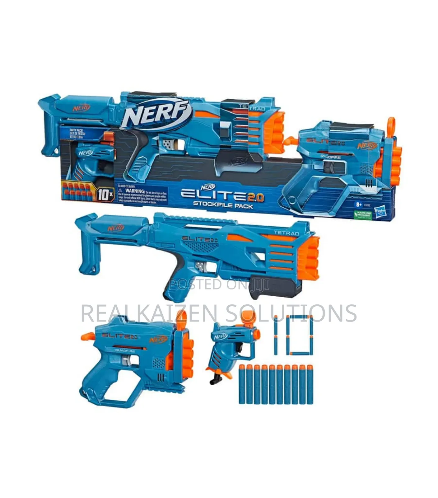 Nerf Elite 2.0 Stockpile 3-Blaster Pack Gun Set