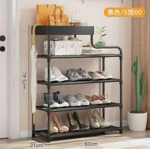5layers Black Multifunction Shoe Rack