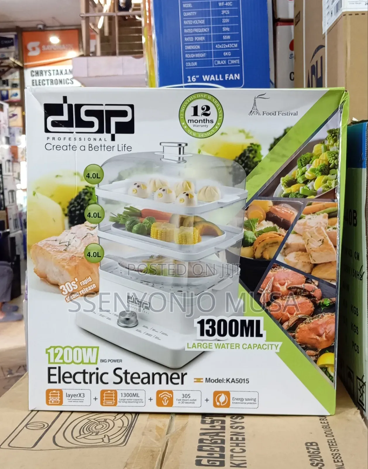 DSP Electric Food Steamer Ka5015 - Fast Efficient