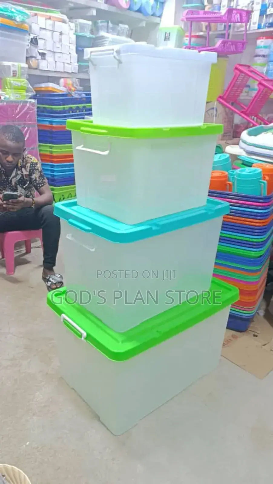 Plastic Storage Boxes Set 4pcs