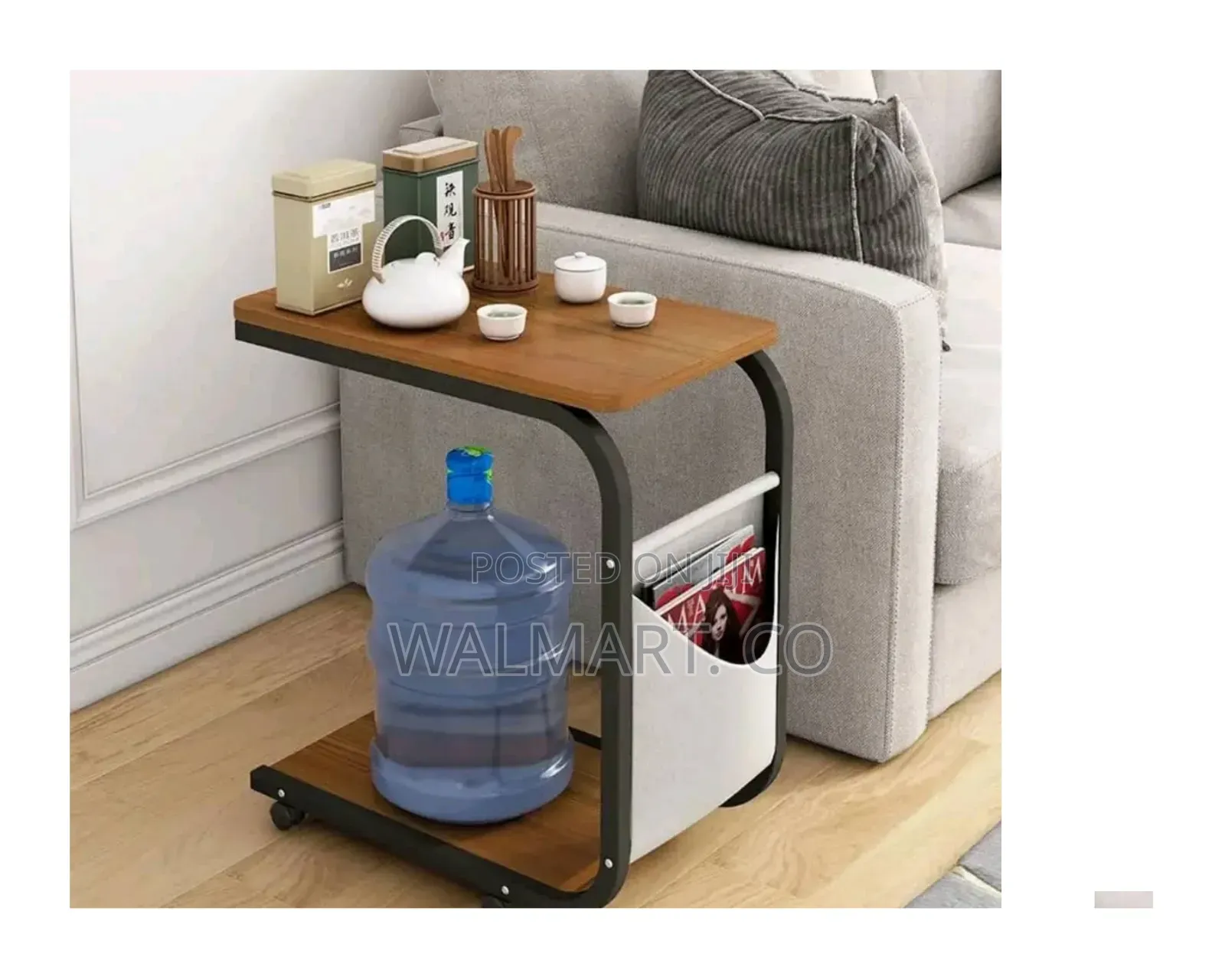 C Shaped Coffee/Laptop Table With Wheels