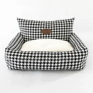 Houndstooth Dog/Cat Comfortable Washable Bed