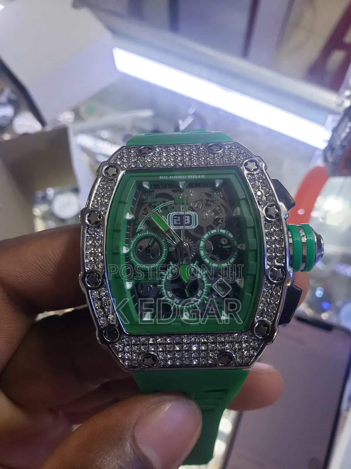 Green Richard Mille Ice Watch