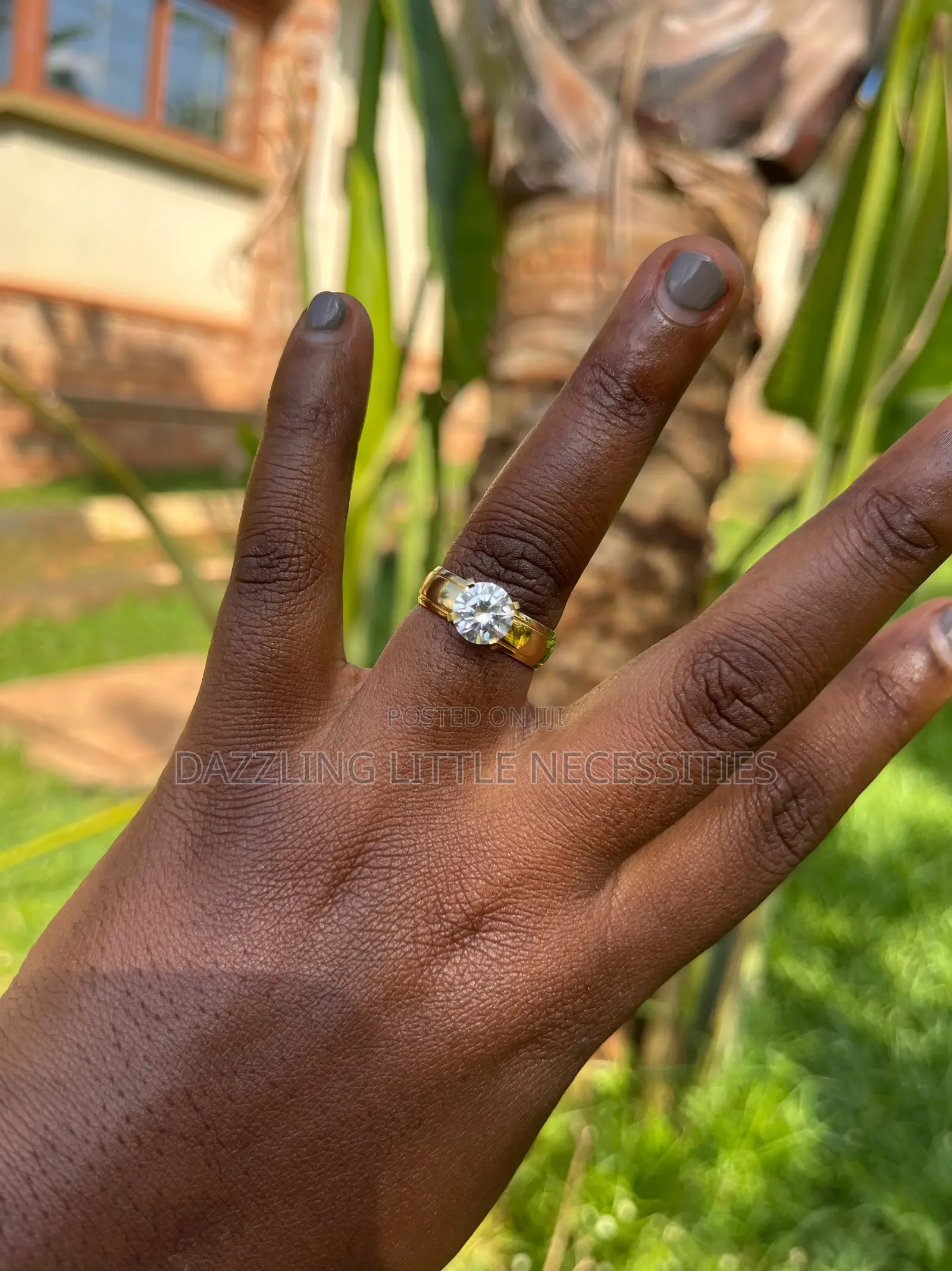 Cari Engagement Stainless Steel Ring - Size 18 (Gold)