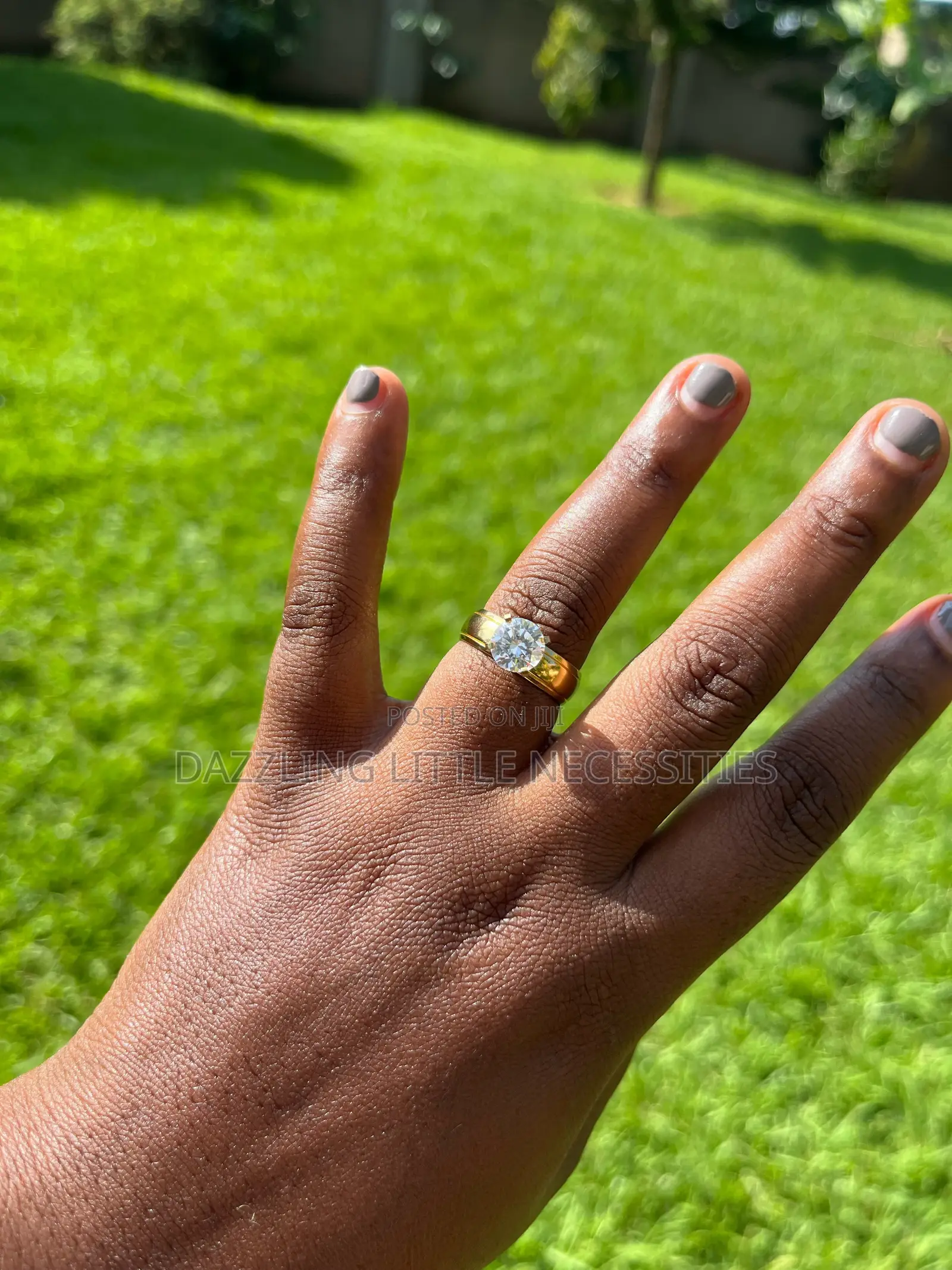 Cari Engagement Stainless Steel Ring - Size 18 (Gold)