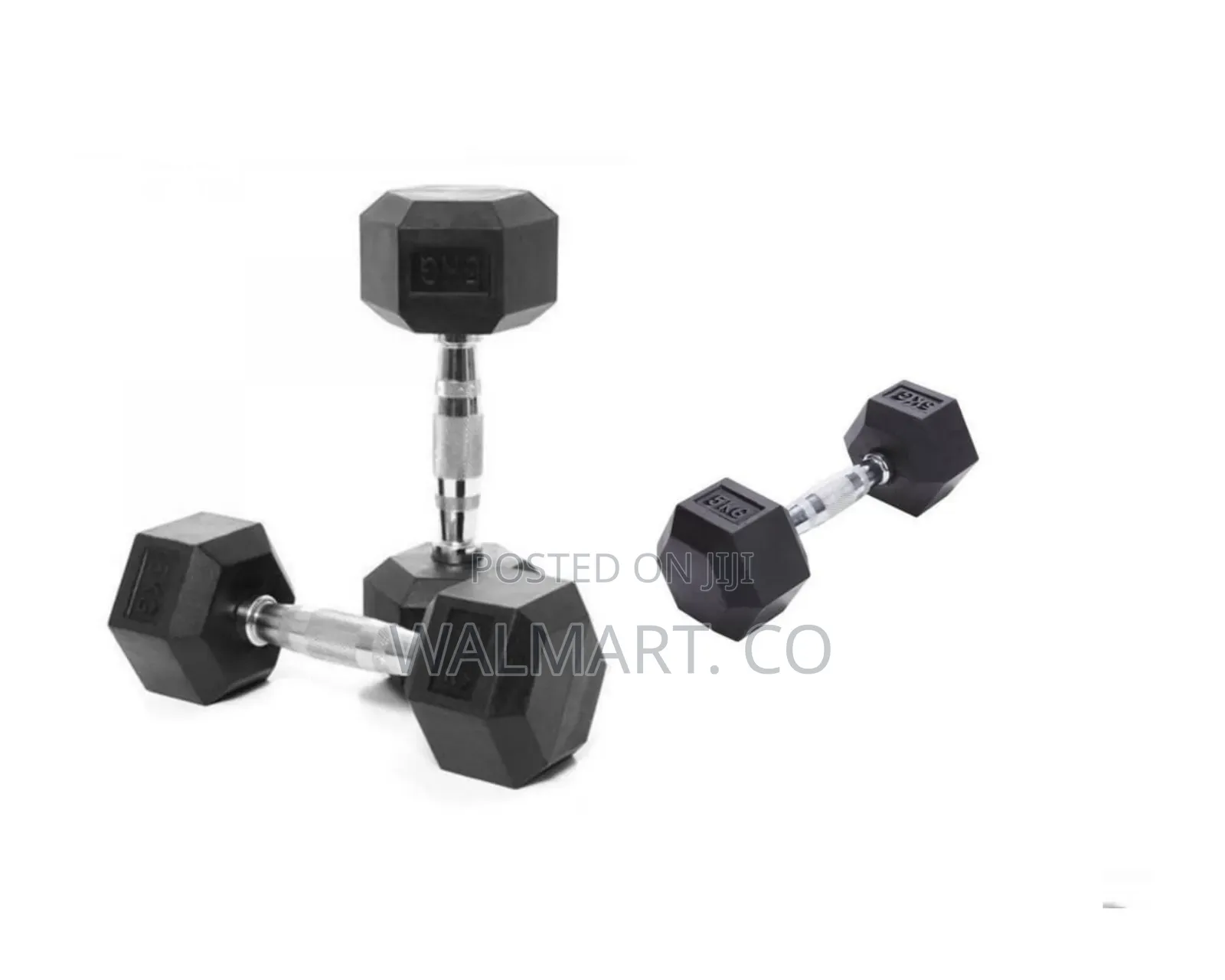 5kg Hexagonal Dumb Bells-Black