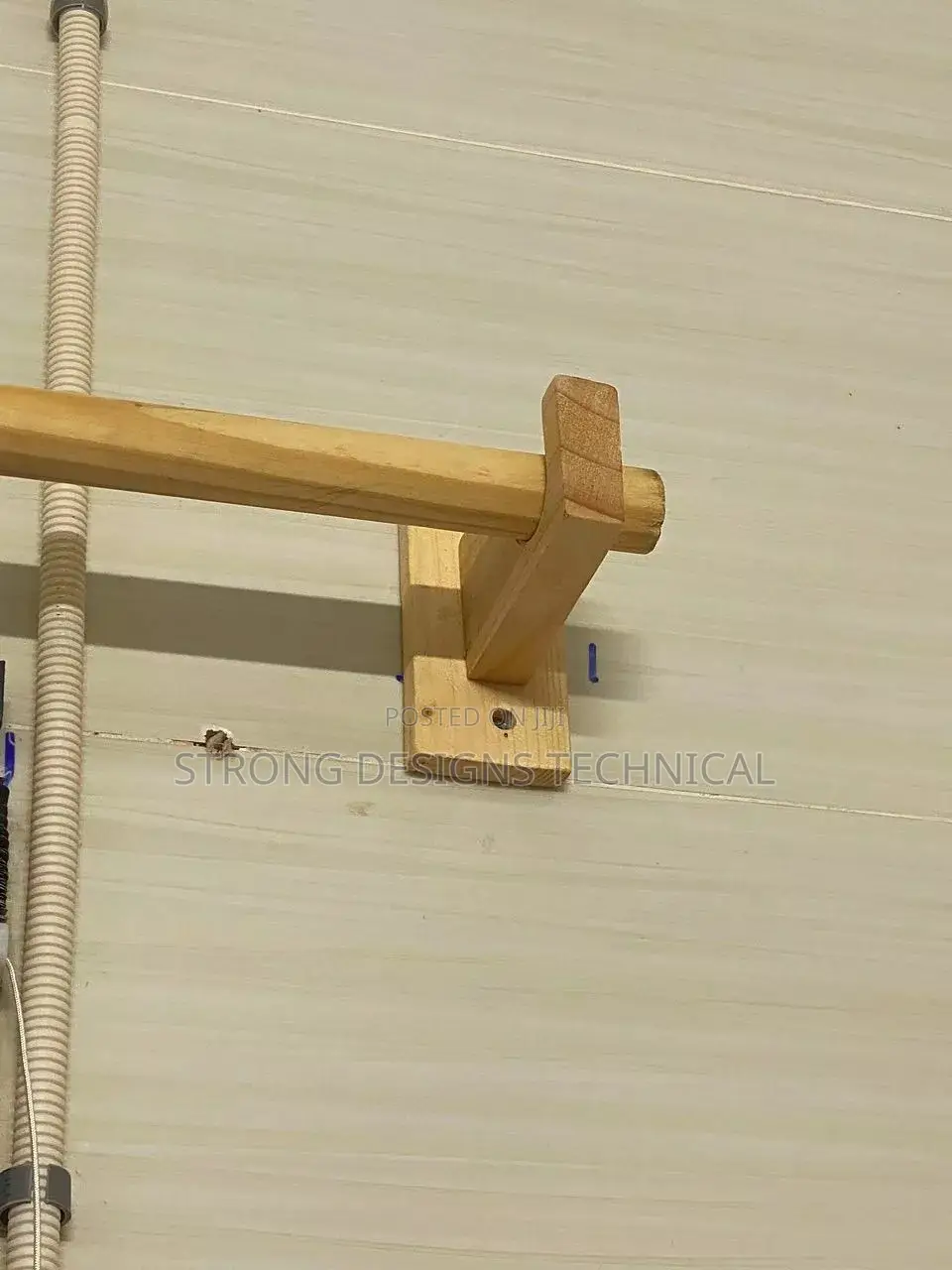 1 Meter Solid Wood Curtain Rods Natural Finish
