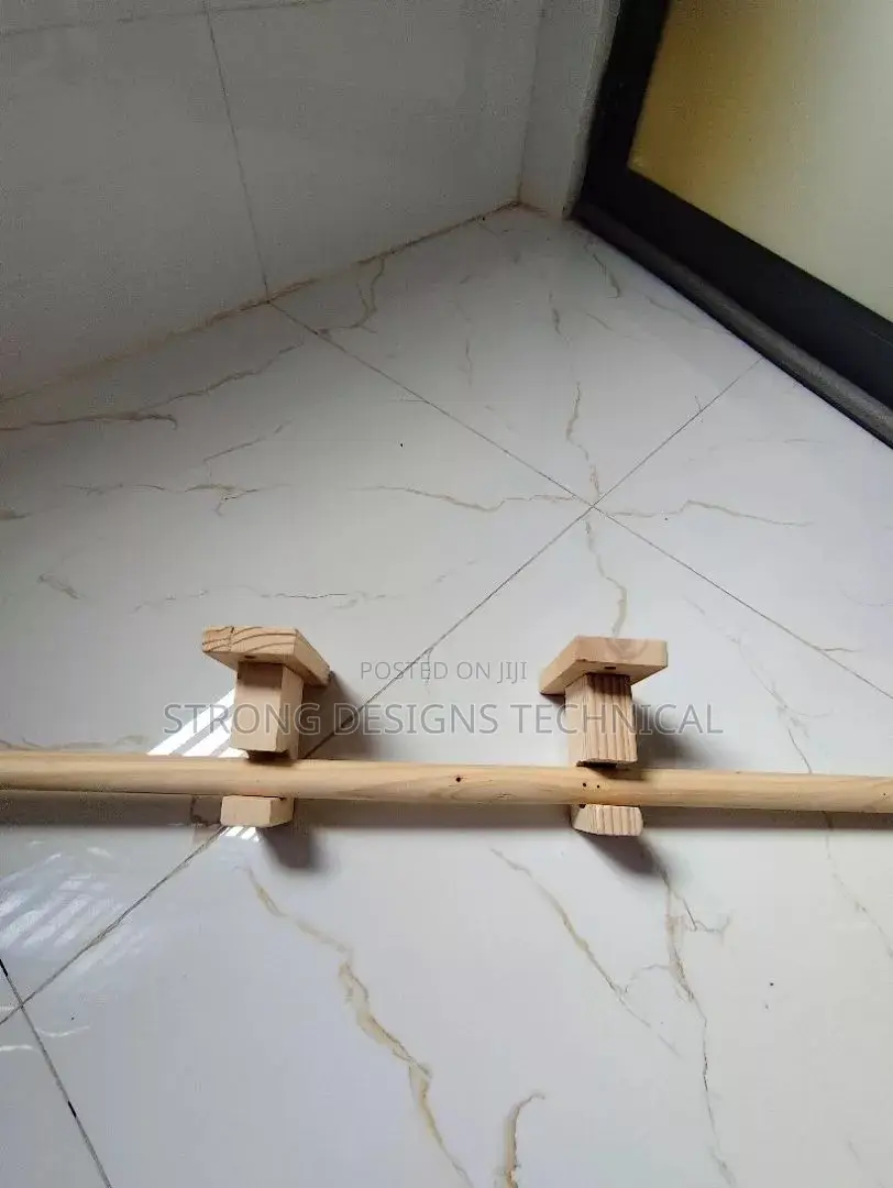 1 Meter Solid Wood Curtain Rods Natural Finish