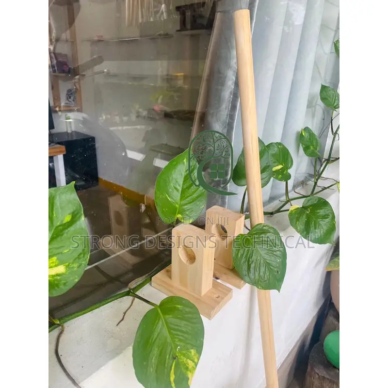 1 Meter Solid Wood Curtain Rods Natural Finish