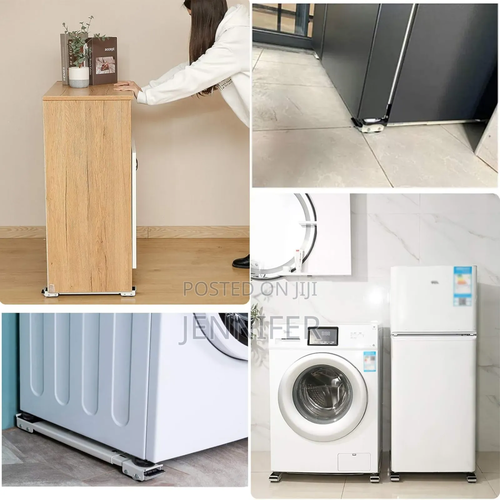 2pcs Universal Adjustmentable Fridge/Washing Machine Stands
