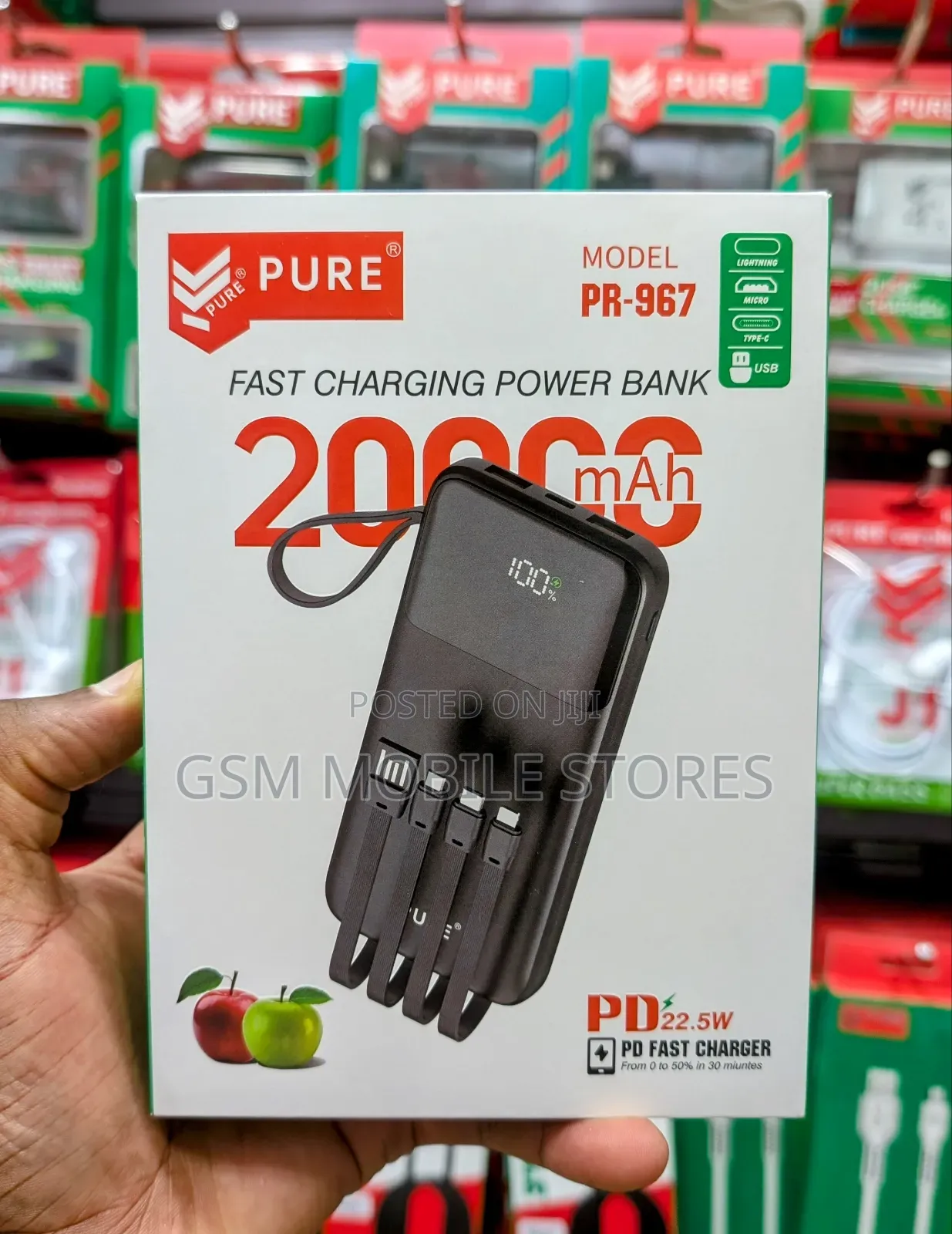 Pure Pr-967 20000mah Pd 22.5w Fast Charging Powerbank C-C