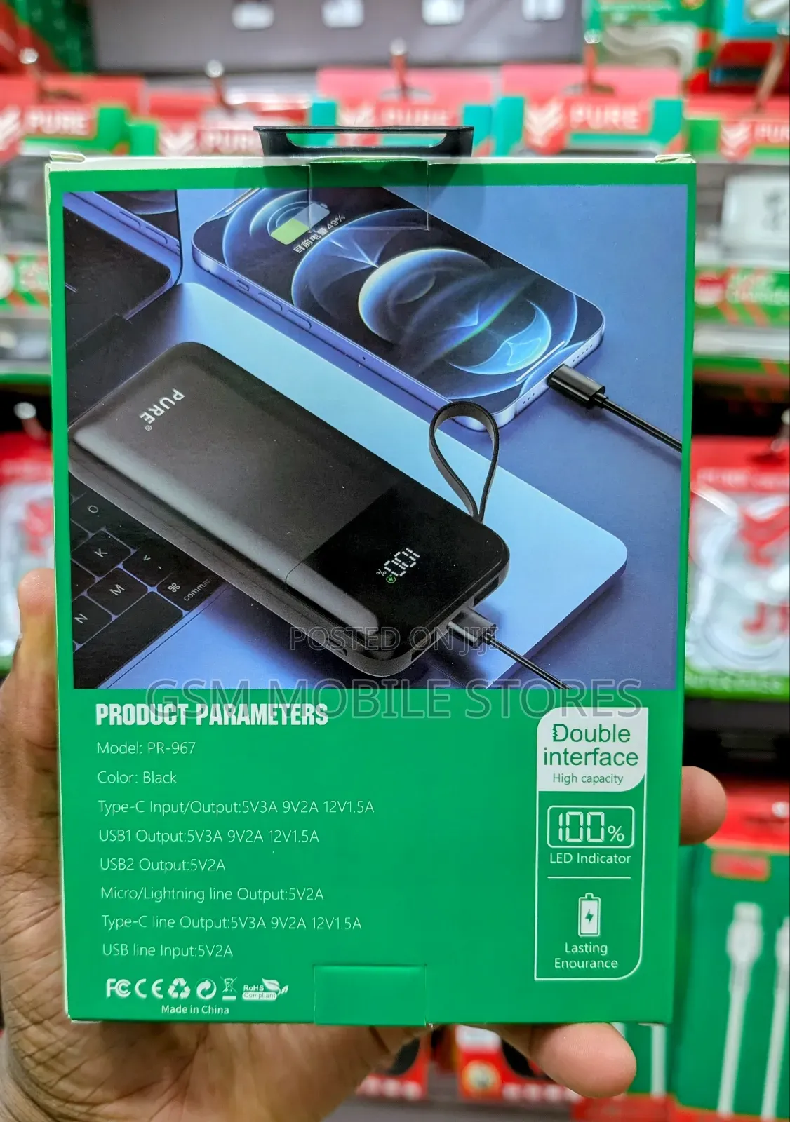 Pure Pr-967 20000mah Pd 22.5w Fast Charging Powerbank C-C