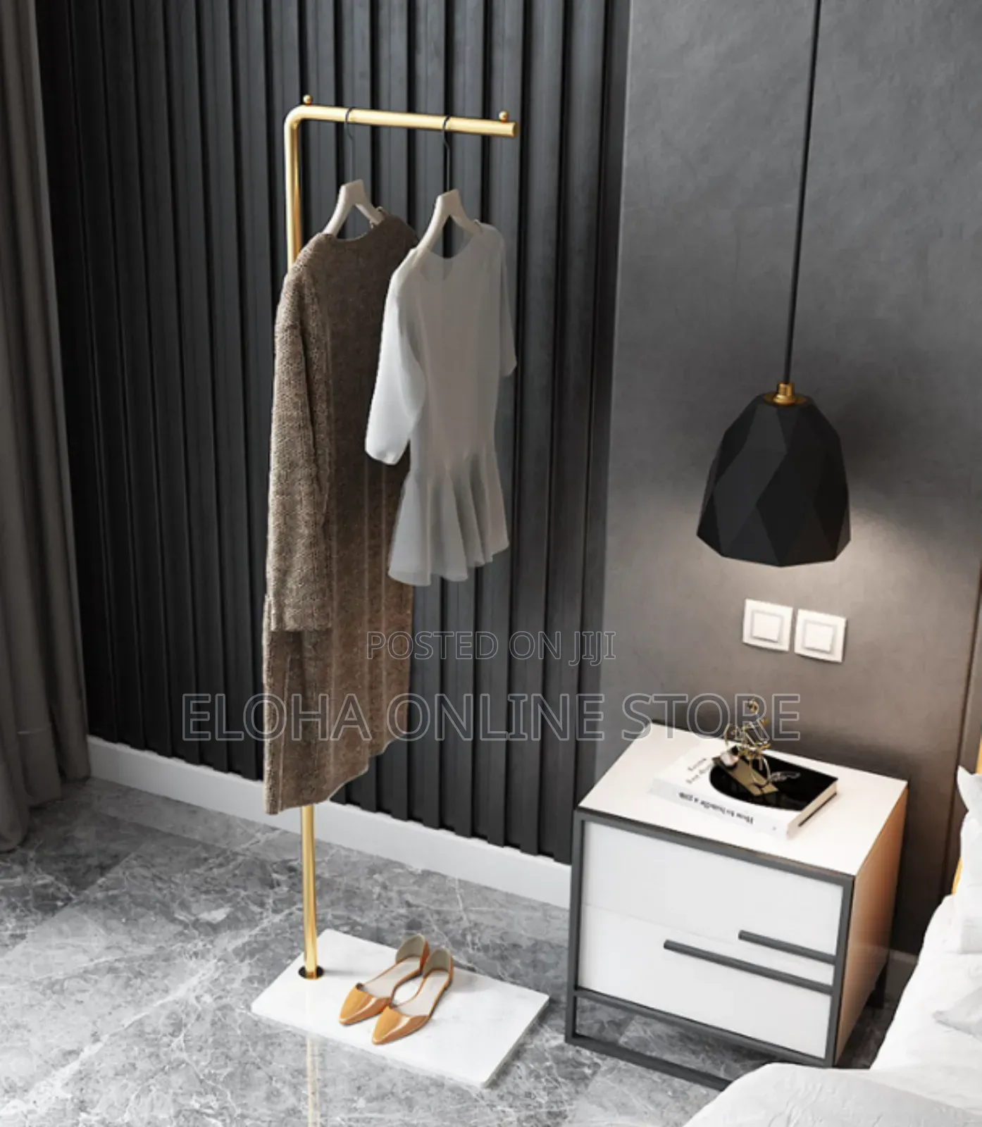 Stainless Steel Free Standing Home or Office Coat Rack