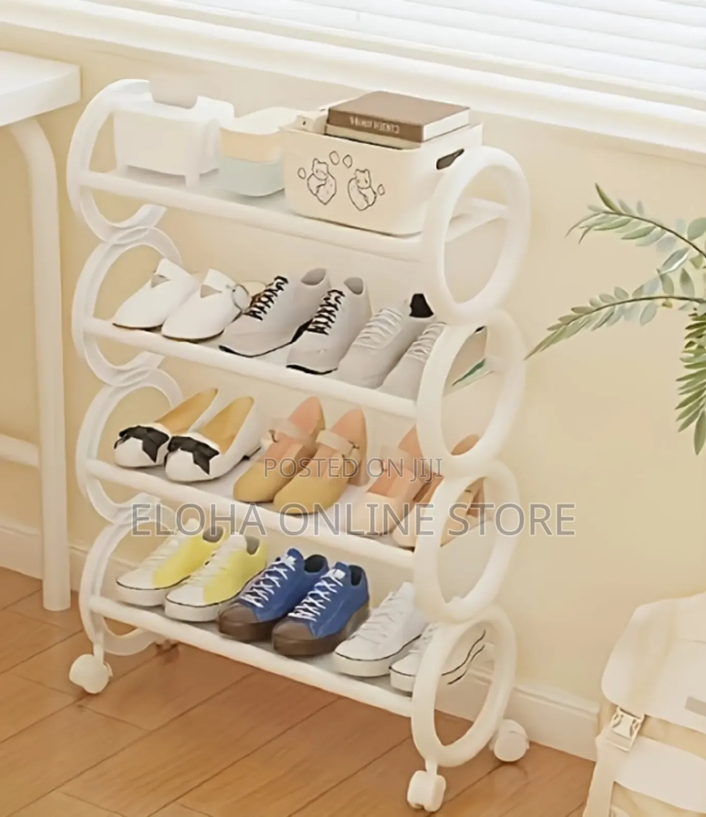 Portable Durable Fabric Shoe Rack With Wheels