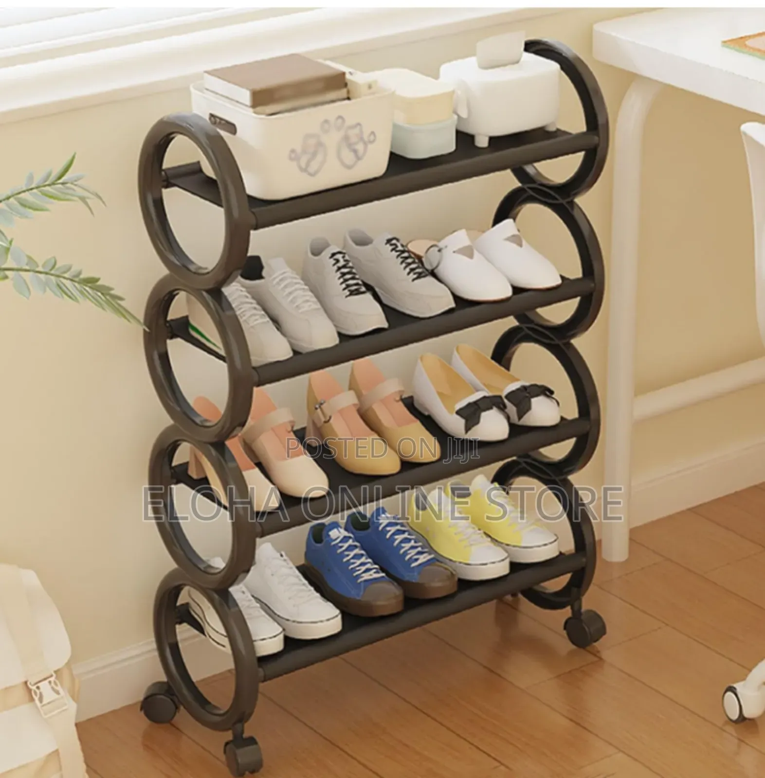 Portable Durable Fabric Shoe Rack With Wheels