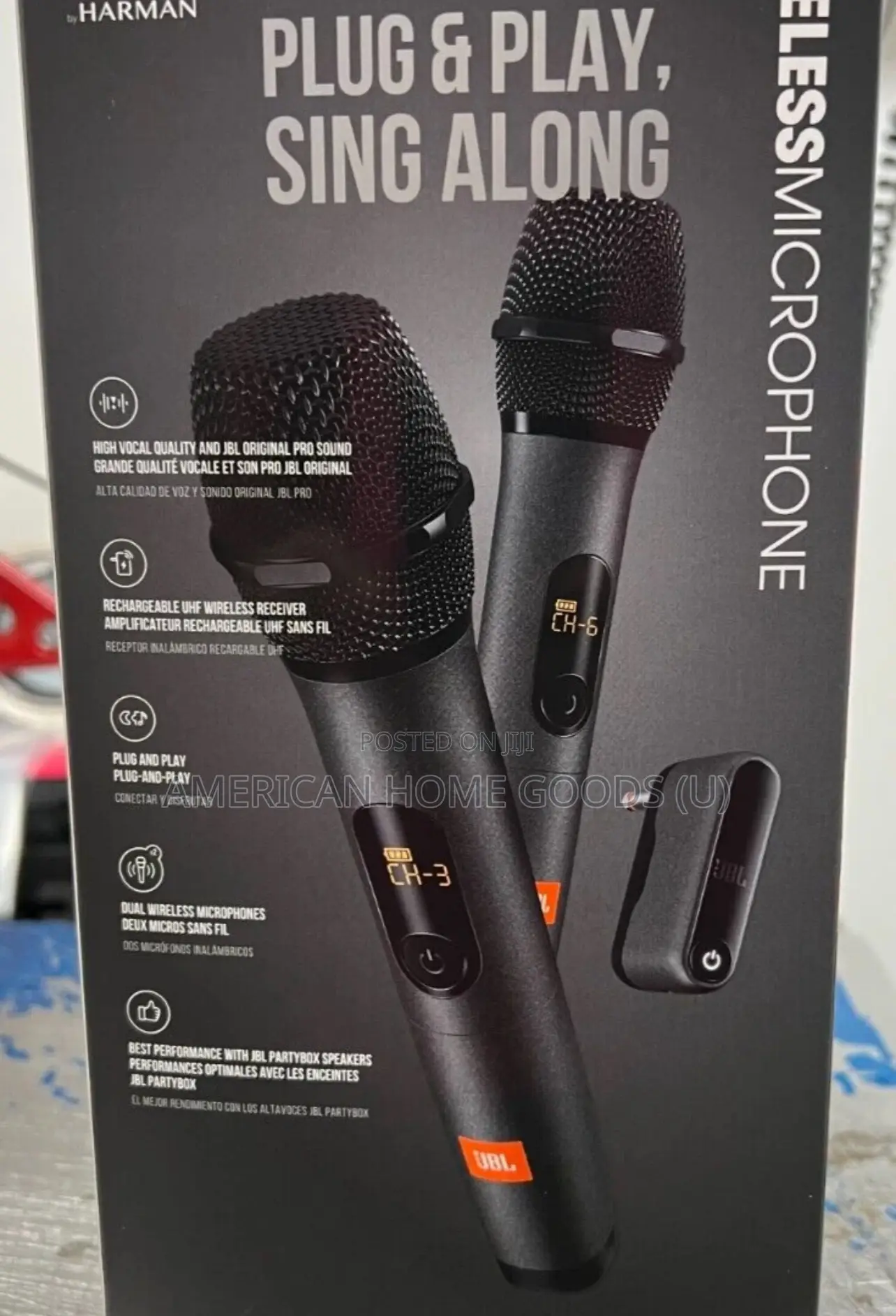 JBL Dual Wireless Microphone System 4 JBL Partybox Speakers